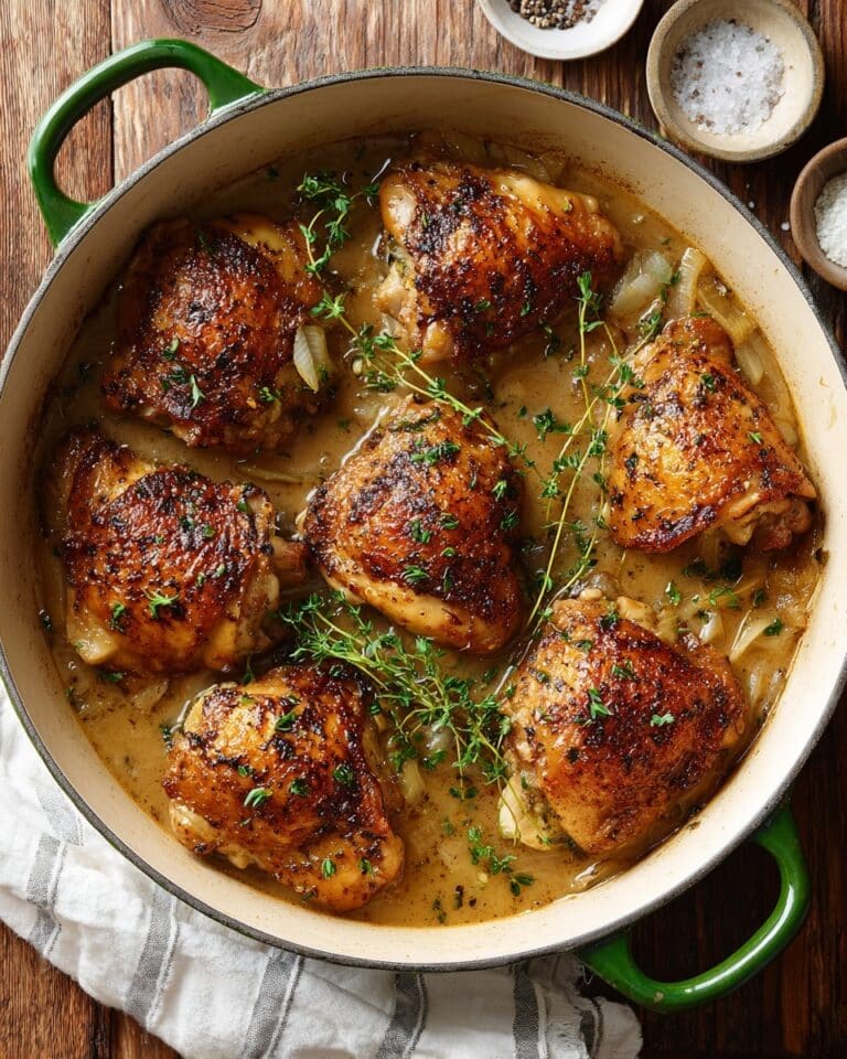 Braised Chicken with Apple Juice and Herbs Recipe