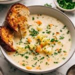 Creamy Cauliflower Soup with Cheddar and Hot Pepper Sauce Recipe