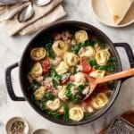 Tortellini Soup with Italian Sausage and Spinach Recipe