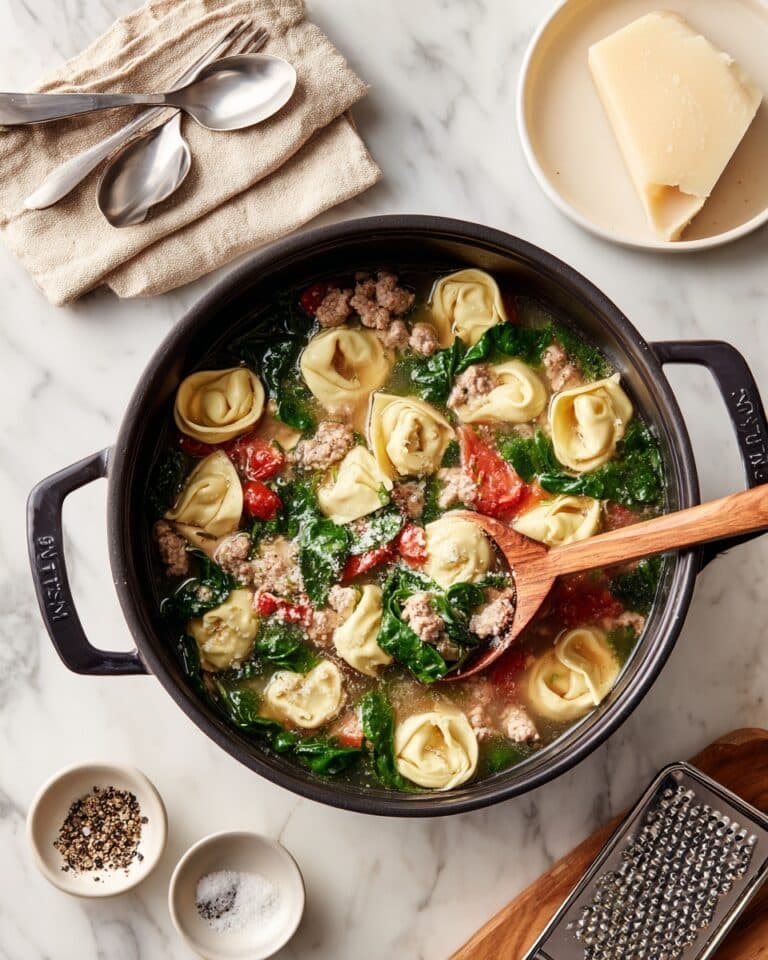 Tortellini Soup with Italian Sausage and Spinach Recipe