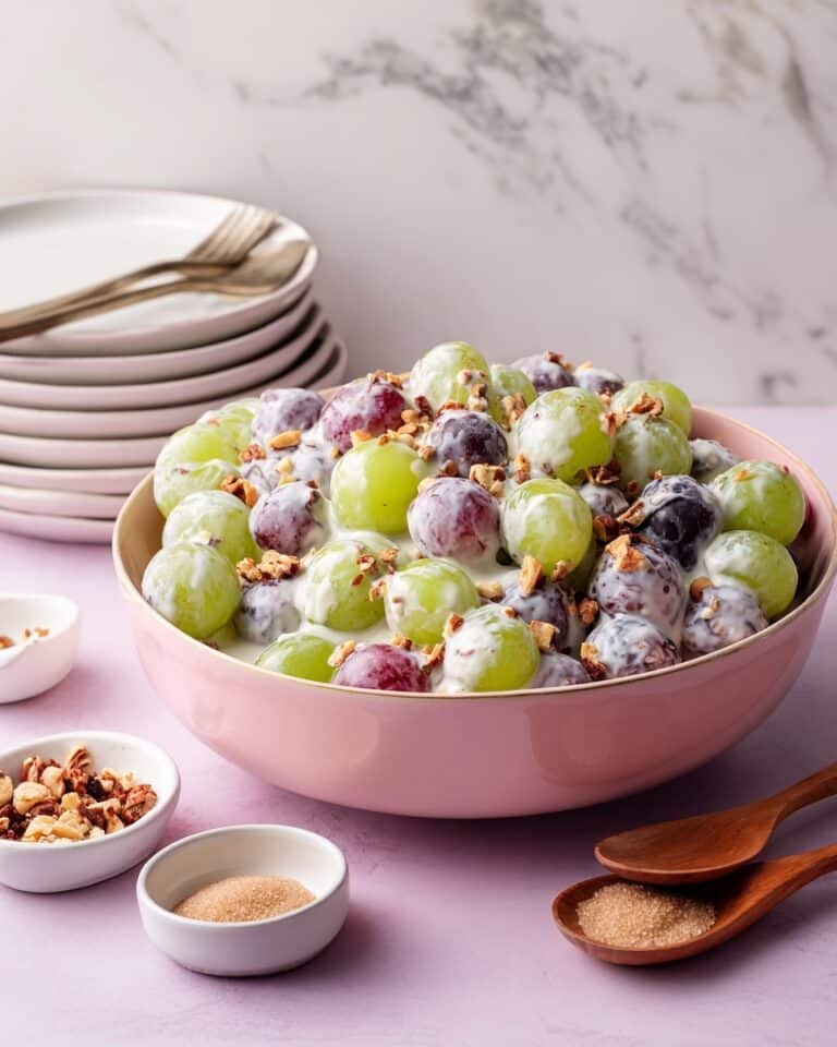 Creamy Grape Salad with Pecans Recipe