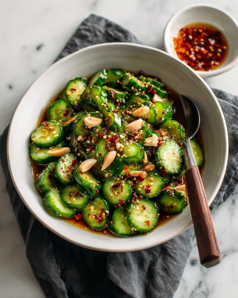 Smashed Chili Crisp Cucumber Salad Recipe