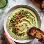 Creamy Vegan Broccoli Soup with Crispy Nutty Crumbles Recipe