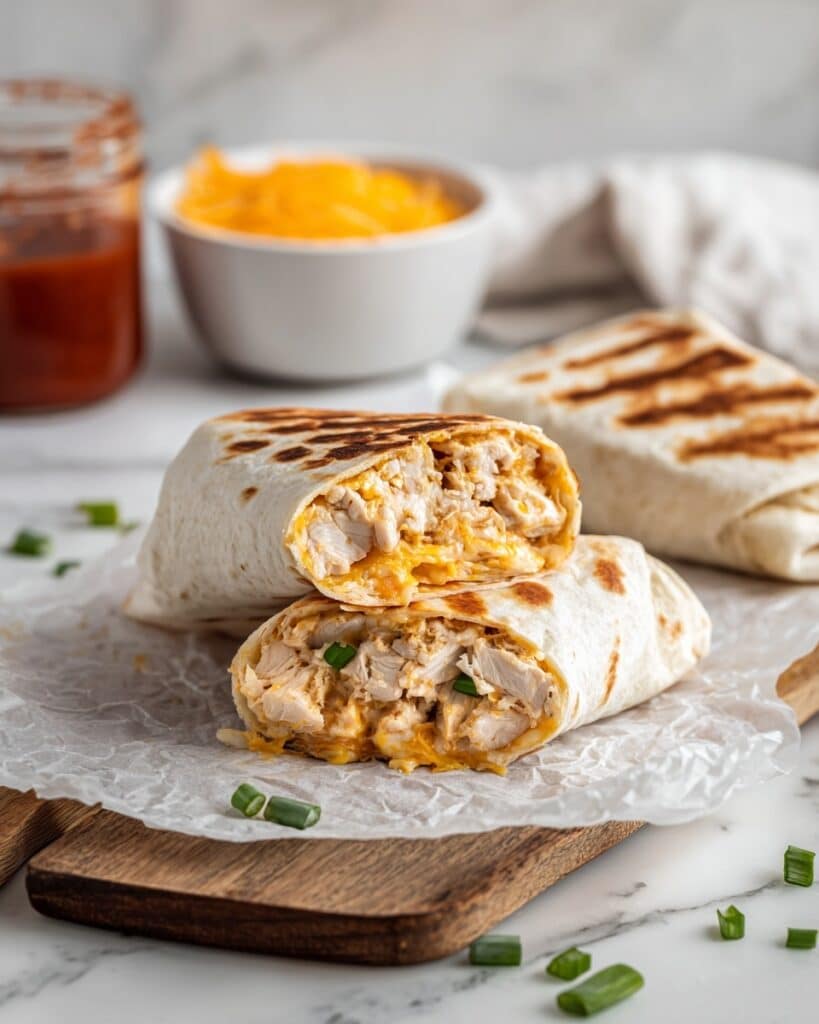 Crispy Cheesy Garlic Chicken Wraps Recipe