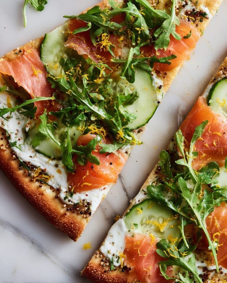 Smoked Salmon Pizza with Cream Cheese, Dill, and Arugula Recipe