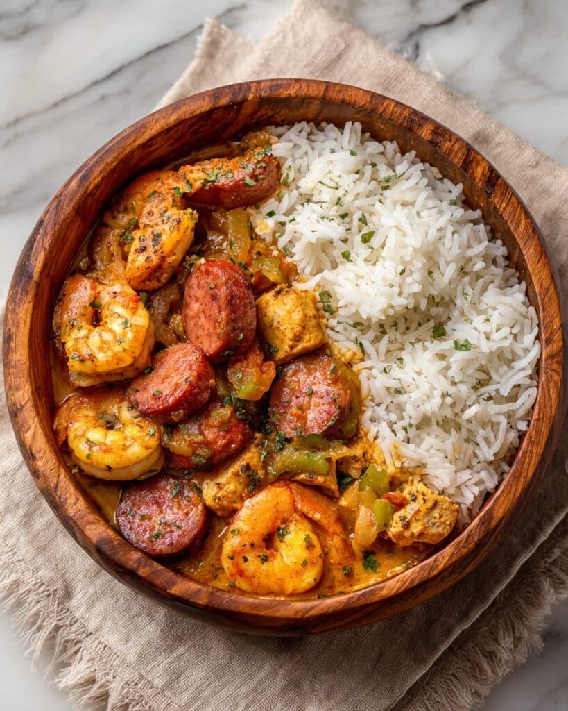 Slow Cooker Jambalaya with Chicken, Sausage, and Shrimp Recipe
