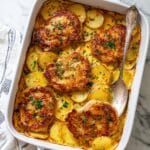 Pork Chops with Scalloped Potatoes in Creamy Gravy Recipe
