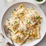 Lobster Ravioli with Creamy Garlic Sage Sauce Recipe