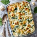 Spinach and Potato Casserole with Cheddar Cheese Recipe