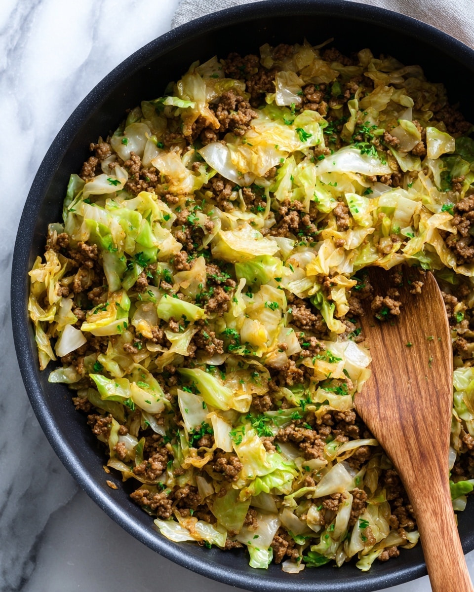 A white bowl filled with three main layers: at the bottom is white rice, topped with cooked ground meat pieces and soft cooked pale green cabbage mixed with fresh green dill herbs, all sprinkled with black pepper. A silver spoon rests inside the bowl. The bowl sits on a warm wooden surface with bright yellow lemon wedges and fresh green dill sprigs beside it. photo taken with an iphone --ar 4:5 --v 7