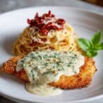 Crispy Italian Chicken with Basil Cream Sauce Recipe