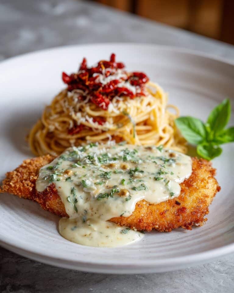 Crispy Italian Chicken with Basil Cream Sauce Recipe