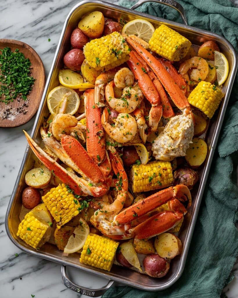 Cajun Seafood Boil with Garlic Butter Sauce Recipe