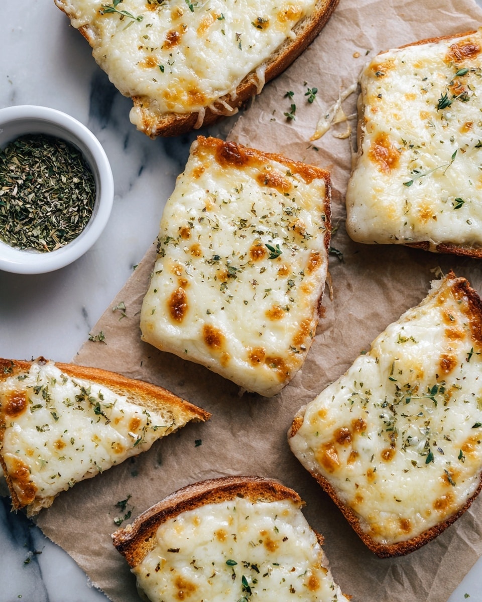 A close-up of a torn cheese bread ring with one piece pulled out, showing melted white cheese stretching between the separated parts. The bread has a deep brown crust with a soft, airy inside that is light yellowish in color. The cheese on top is browned slightly with some green herb sprinkles scattered over it. The bread is placed on a white marbled surface, and there are some bread crumbs around it. photo taken with an iphone --ar 4:5 --v 7