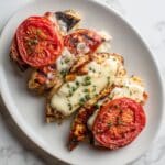 Air Fryer Caprese Chicken with Pesto, Tomato, and Mozzarella Recipe