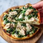 Chicken and Spinach Naan Bread Pizza Recipe