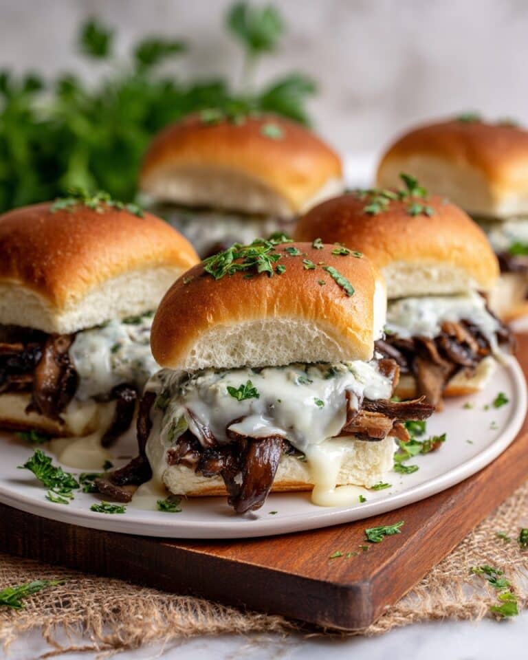 Vegetarian Portobello Mushroom and White Cheddar Sliders Recipe