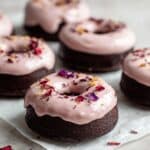 Vegan Chocolate Donuts with Rose Glaze Recipe