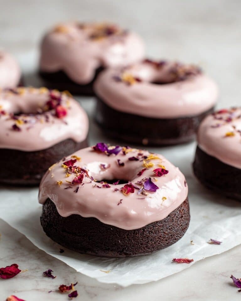 Vegan Chocolate Donuts with Rose Glaze Recipe