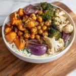 Roasted Vegetables with Creamy Tahini-Yogurt Dressing Recipe