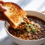 Hearty Lentil Soup with Fresh Lemon and Warm Crusty Bread Recipe