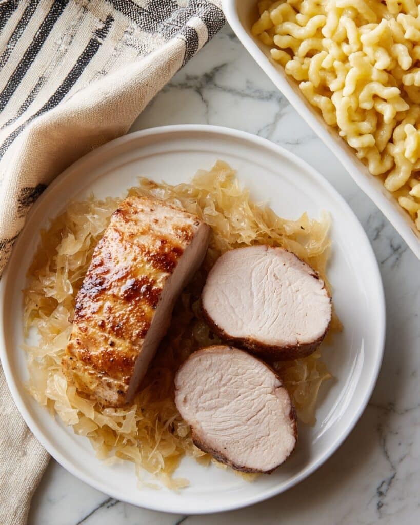 Roasted Pork Tenderloin with Sauerkraut Recipe