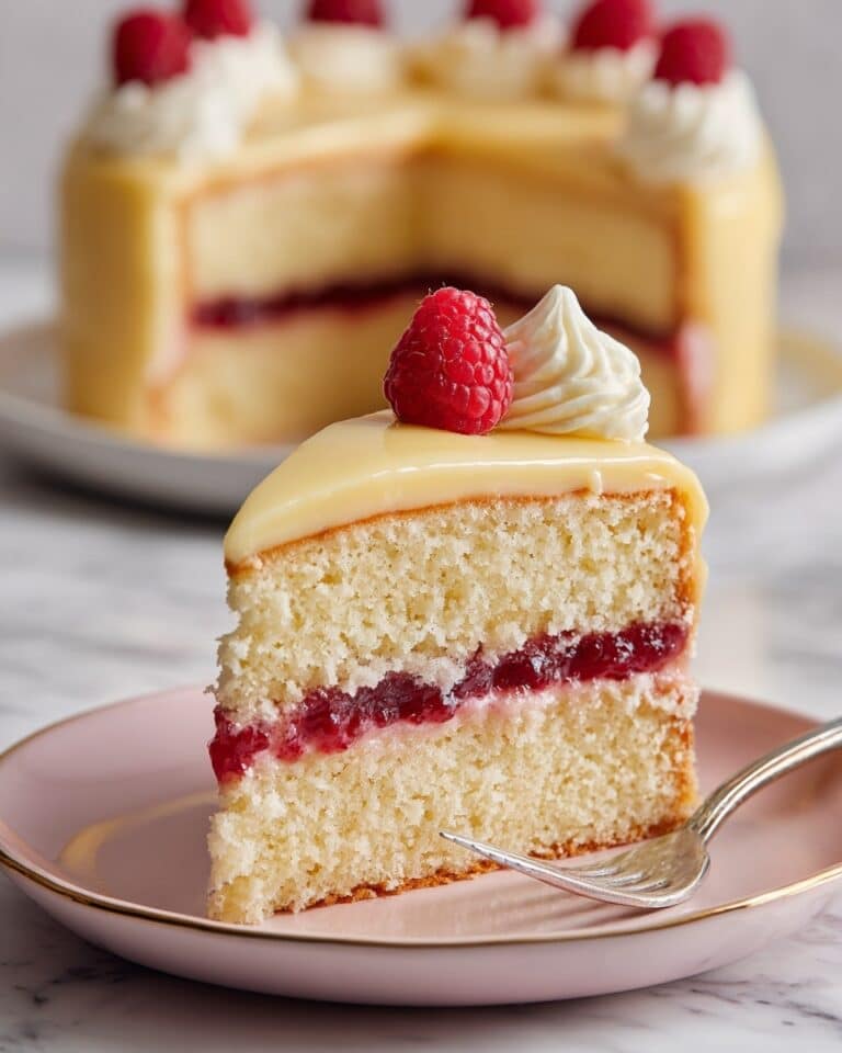 Lemon Raspberry Layer Cake with Lemon Curd and Raspberry Jam Recipe