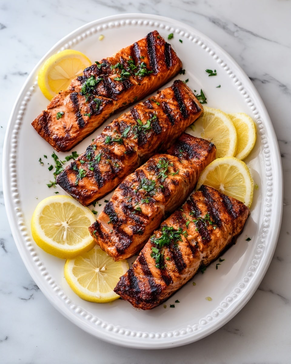 On a white plate sitting on a white marbled surface, there is a piece of cooked salmon fillet on the right side. The salmon is orange with a slightly crispy, browned top sprinkled with green herbs. A section of the salmon is flaked off in the front, showing the soft, tender inside. To the left of the salmon is a fresh salad made of bright green leafy lettuce, thin cucumber slices, and small red cherry tomato halves, all mixed together. A fork with a silver metal head rests on the bottom left edge of the plate. The photo taken with an iphone --ar 4:5 --v 7