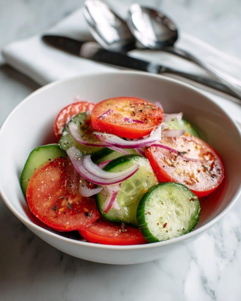 Cucumber Tomato Salad with Red Onion Recipe