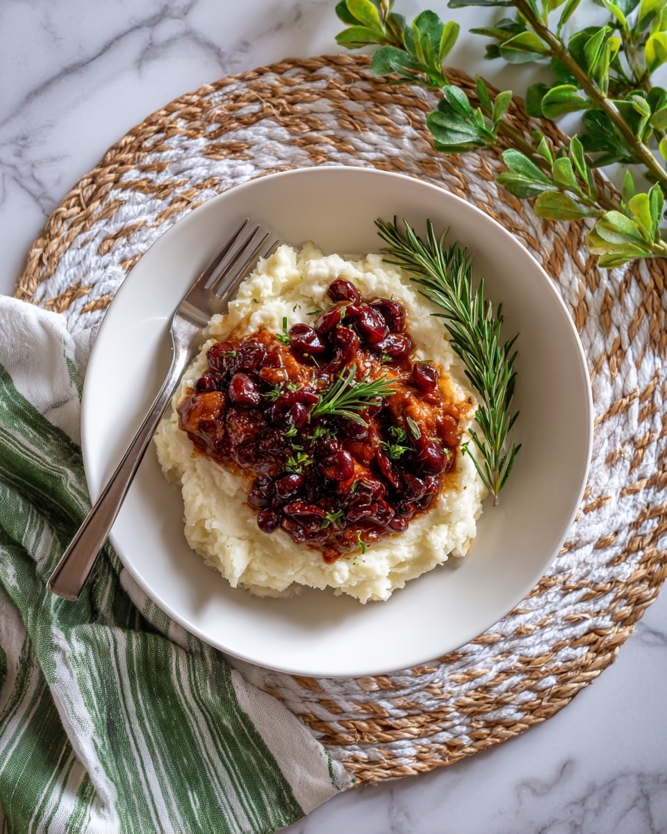 Inside a black slow cooker, there is one layer of cooked shredded pale beige chicken mixed with dark red dried cranberries and small bits of brown nuts. The chicken pieces have a soft texture with some slightly caramelized edges, scattered evenly across the cooker. A small amount of light brown sauce pools beneath the chicken, adding a shiny appearance. The slow cooker is set on a white marbled surface, making the colors of the chicken mixture stand out clearly. photo taken with an iphone --ar 4:5 --v 7