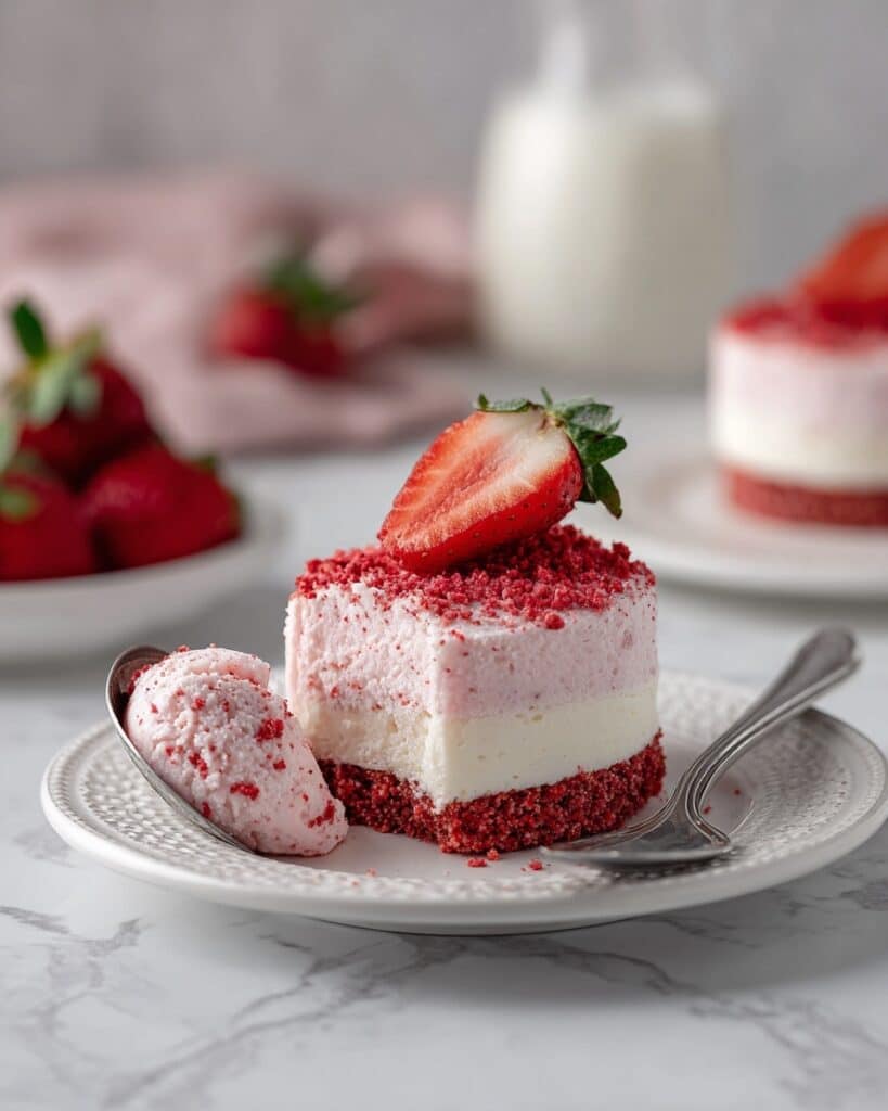 No Bake Mini Strawberry Crunch Cheesecakes for Two Recipe