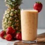 Sweet Strawberry Pineapple Peach Smoothie (Dairy-Free, No Banana) Recipe