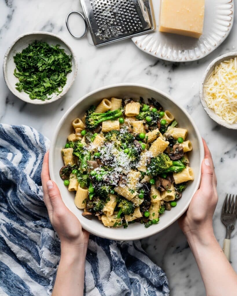 Creamy Vegan Mushroom and Broccoli Pasta Recipe