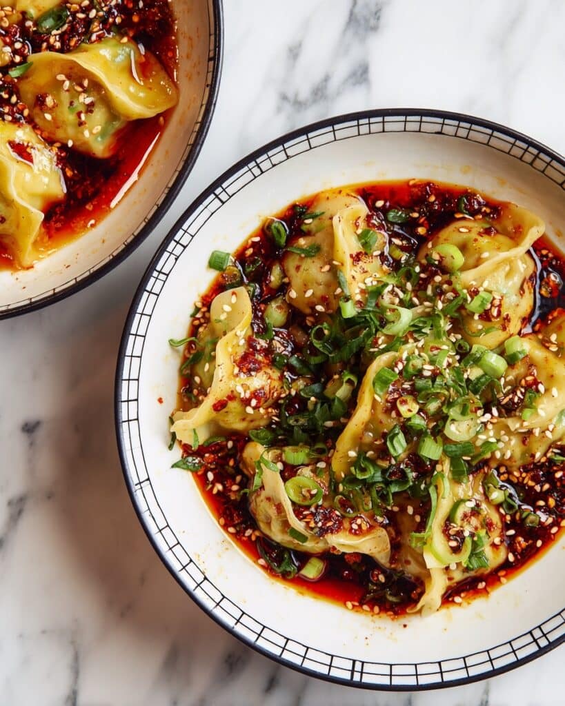 Chicken Wontons in Spicy Chili Sauce Recipe