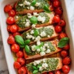 Pesto Salmon with Cherry Tomatoes and Parmesan Recipe