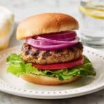 Turkey Burger with Italian Seasoning and Toppings Recipe