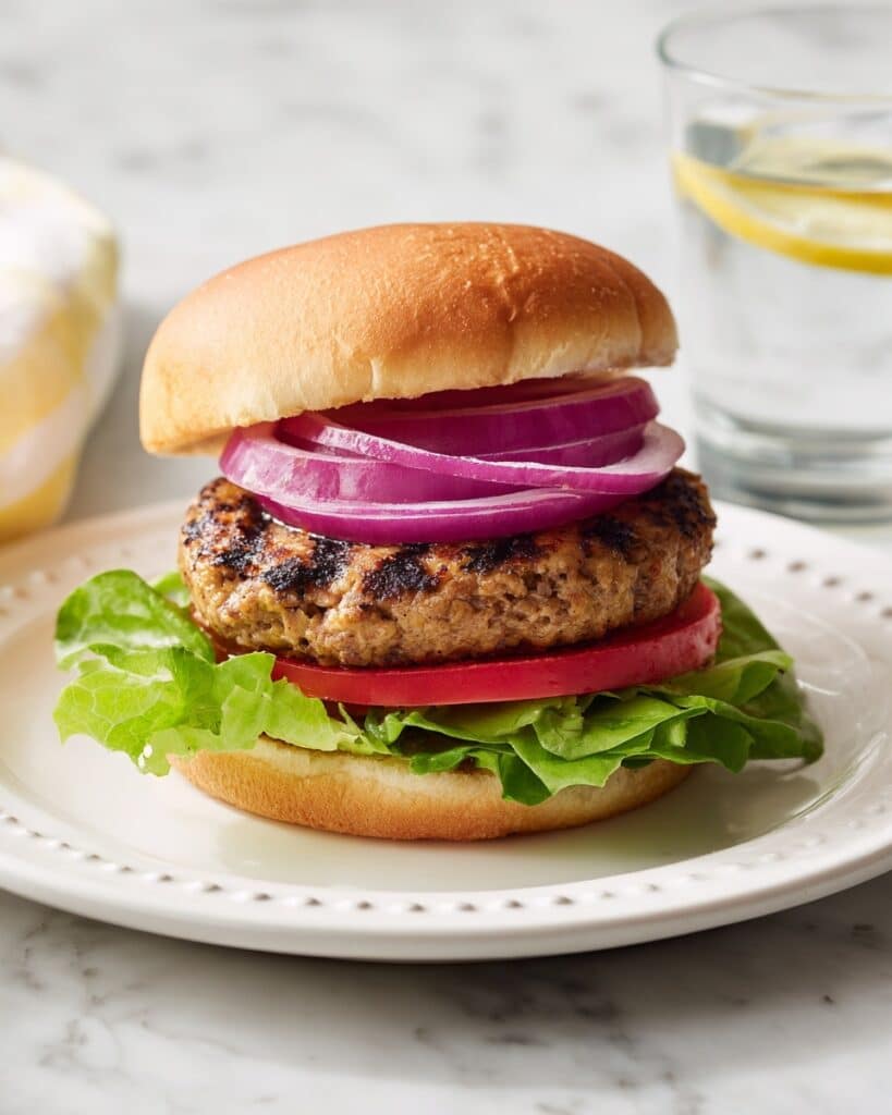 Turkey Burger with Italian Seasoning and Toppings Recipe