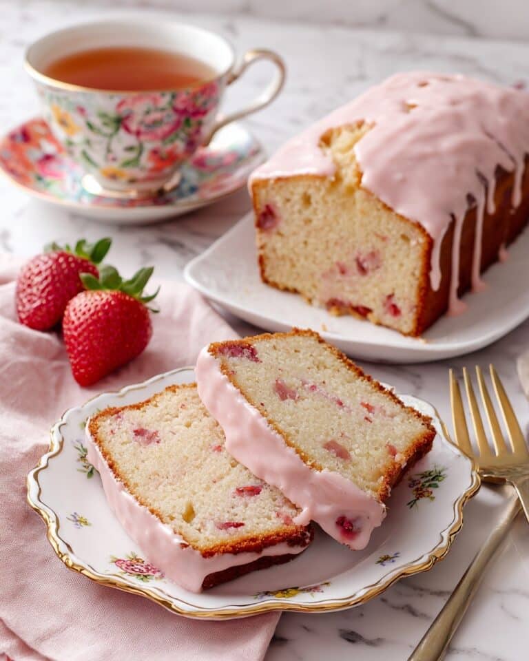 Strawberry Bread with Fresh Fruit and Sweet Glaze Recipe
