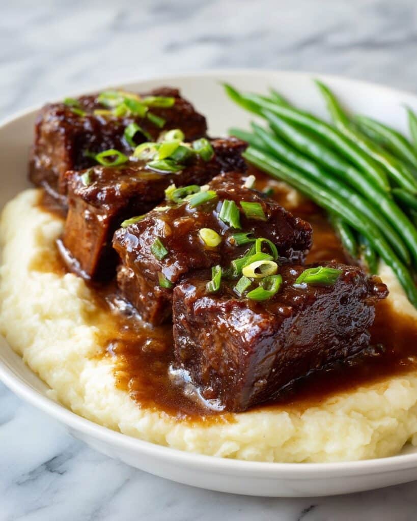 Slow-Cooked Beef Short Ribs in Soy Apple Sauce Recipe