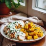 Creamy Garlic Herb Chicken with Roasted Potatoes Recipe