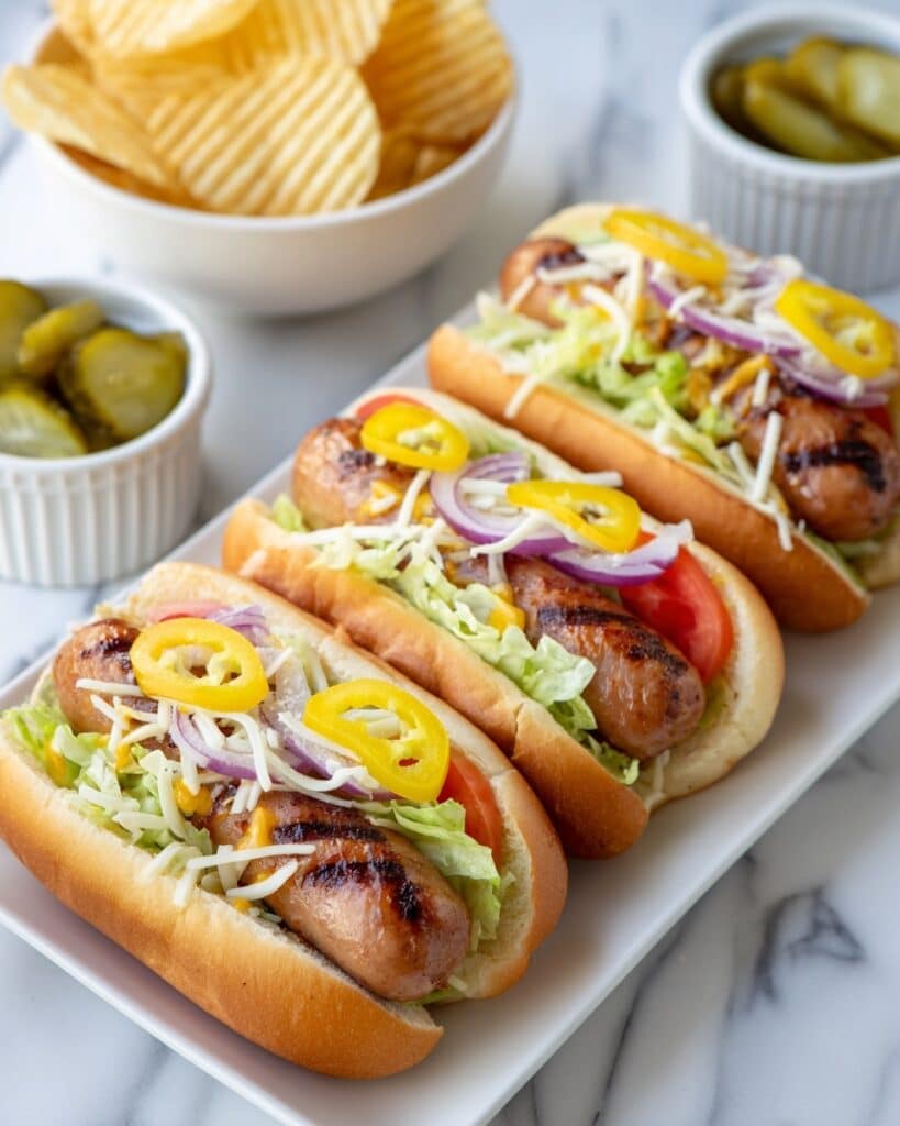 Grinder Salad Hot Dogs Recipe
