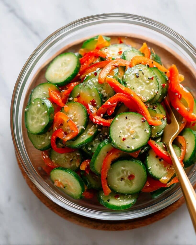 TikTok Viral Cucumber and Bell Pepper Salad Recipe