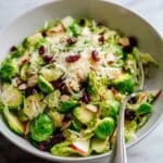 Roasted Brussels Sprout Salad with Apple Cranberries and Manchego Recipe