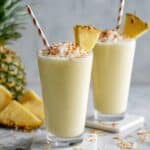 Creamy Pineapple Coconut Smoothie with Toasted Coconut Topping Recipe