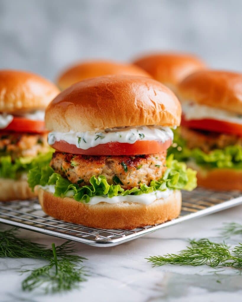 Salmon Burgers with Herb Yogurt Sauce Recipe