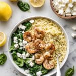 Lemon Orzo with Shrimp, Feta & Spinach Recipe
