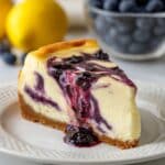 Blueberry Cheesecake with Swirled Blueberry Sauce Recipe