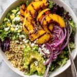 Peach and Feta Quinoa Salad with Grilled Peaches and Balsamic Recipe