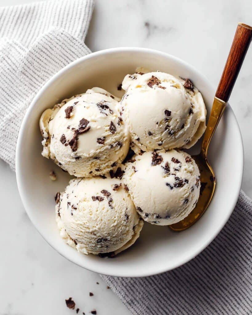 Cottage Cheese Ice Cream with Honey, Peanut Butter, and Chocolate Chips Recipe