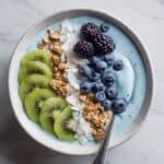 Blue Spirulina Smoothie Bowl with Banana, Cauliflower, and Toppings Recipe